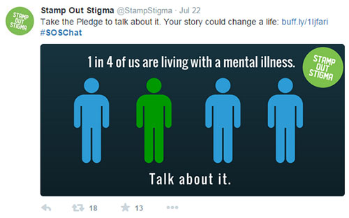 A screenshot from the Stamp Out Stigma (SOS) Twitter Chat
